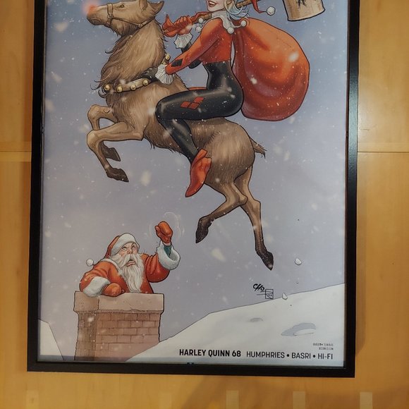 Christmas Harley Quinn silk canvas Fabric Poster (36" x 24") - Picture 3 of 3